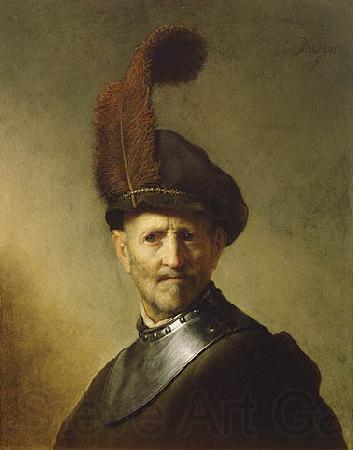 Rembrandt Peale An Old Man in Military Costume Norge oil painting art